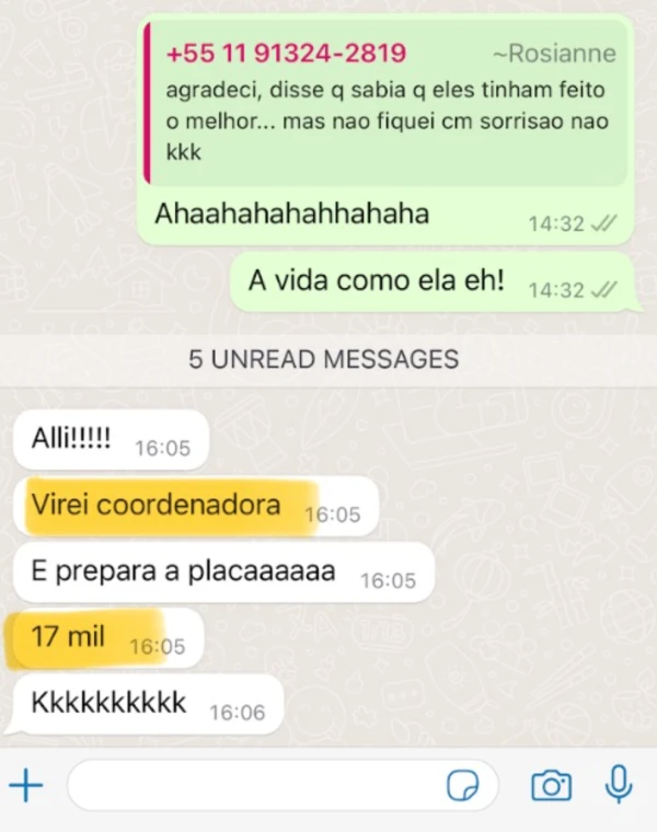 Virou coordenadora com salário de 17K