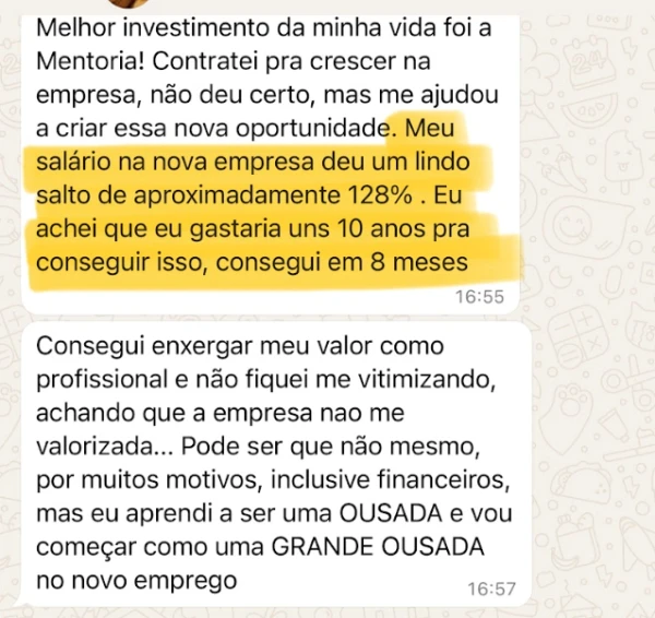 Salto salarial de 128% em 8 meses